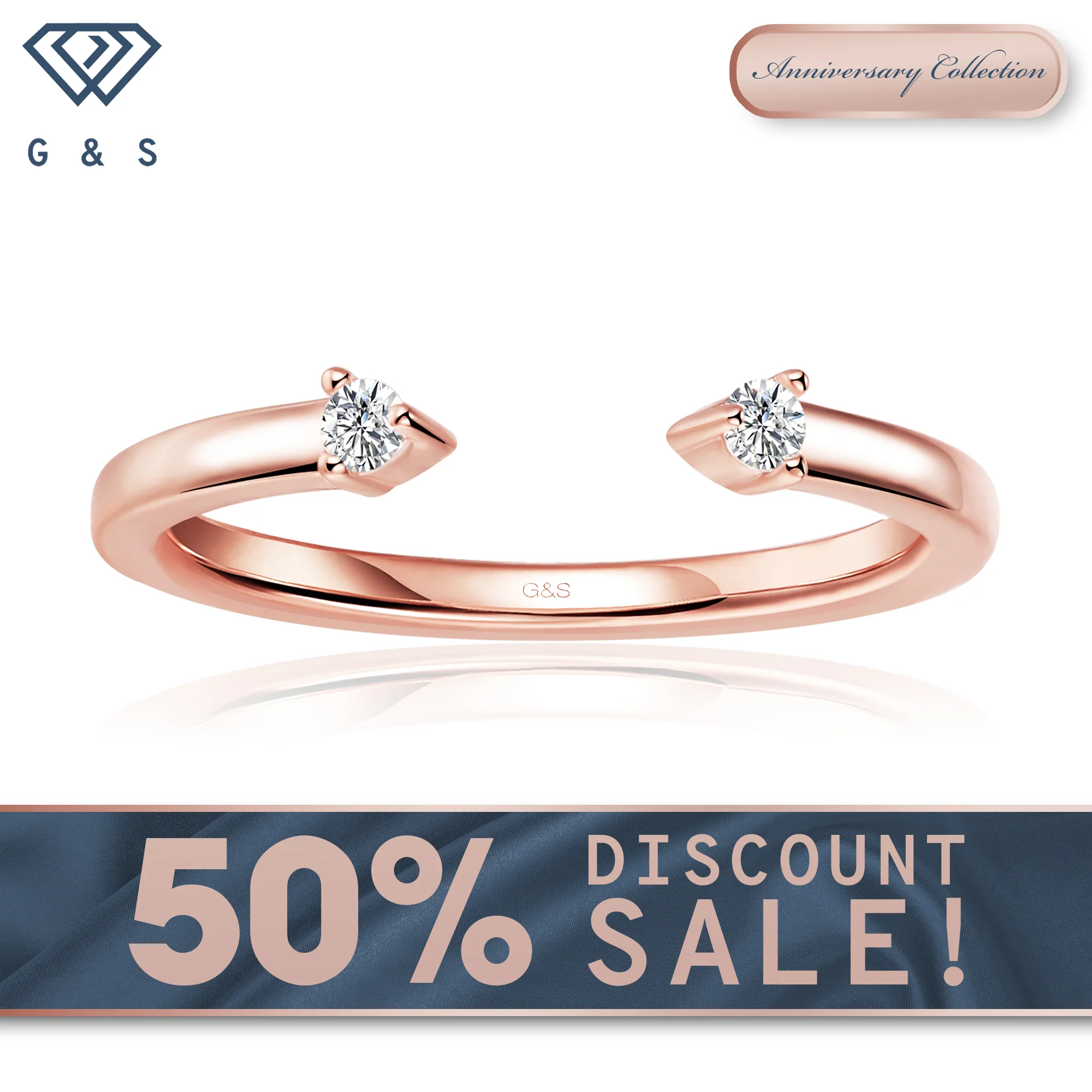 Wedding Bands - 18ct Rose Gold Plated